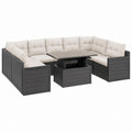 Gartenlounge Ecksofa Set Anthrazit Creme Polypropylen U-Form 199 x 199 x 74 cm