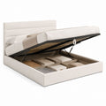Stauraumbett Beige mit Polyesterbezug und Gasdruckfeder 180 x 200 cm