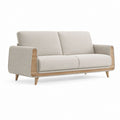 2-Sitzer Sofa Beige Polyester Massivholz 160 x 85 x 80 cm