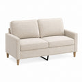 2-Sitzer Sofa Creme Polyester-Bouclé Rechteckig 150 x 85 x 84 cm