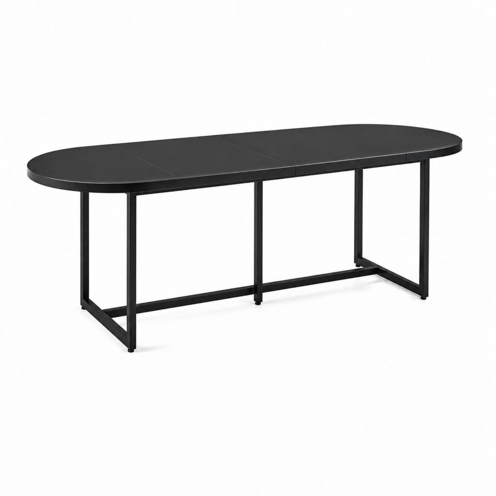 Gartentisch Schwarz Aluminium Oval 200 x 100 x 75 cm