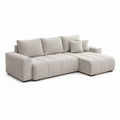 Ecksofa L-Form Beige Cord aus Polyester 280 x 170 x 85 cm