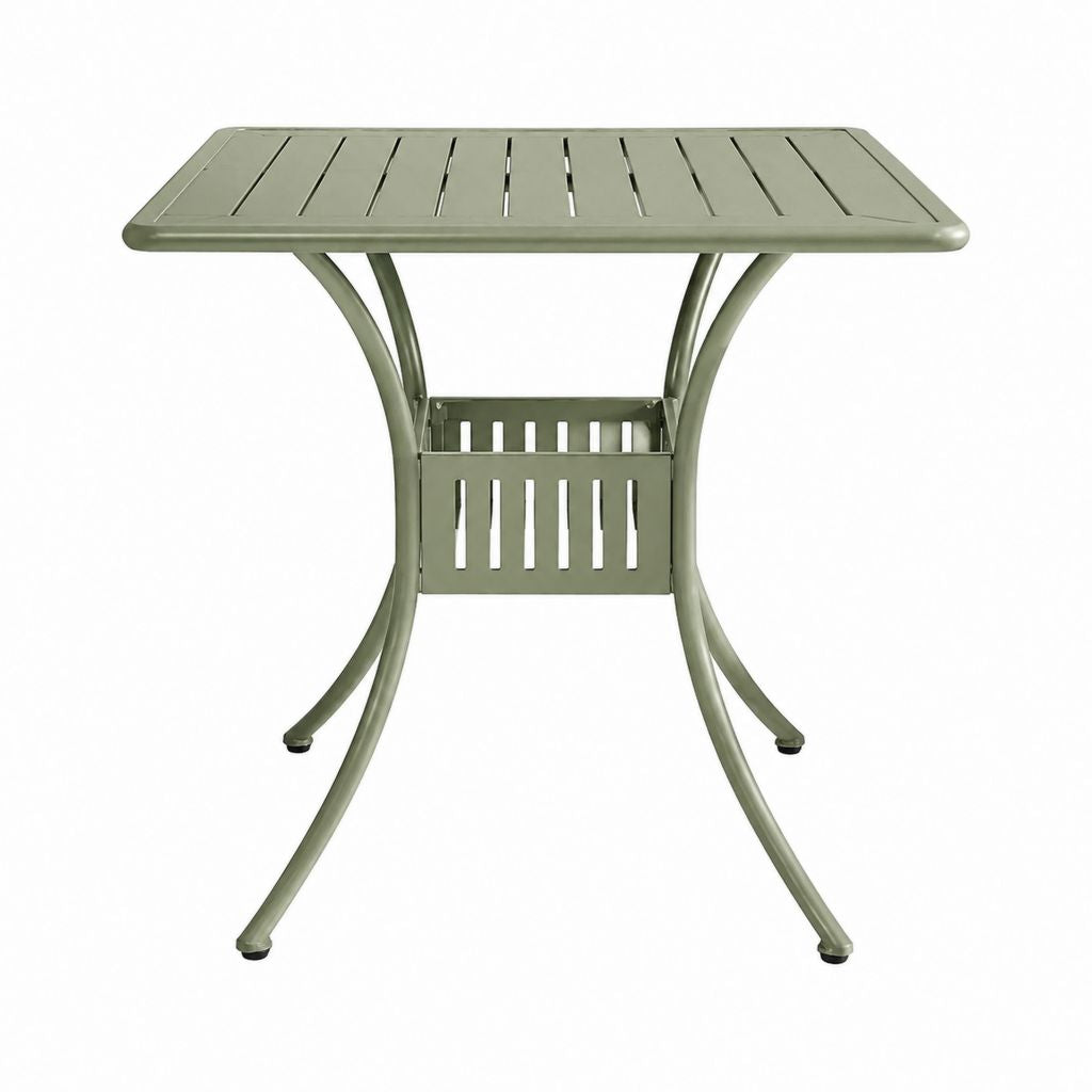 Gartentisch rechteckig olivgrün aus pulverbeschichtetem Stahl 70 x 70 x 72 cm