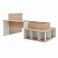 Kinderkombinationsbett mit Schreibtisch Weiß Eiche-Optik Spanplatte Rechteckig Liegefläche 90 x 200 cm Gesamtmaß 204 x 96 x 110 cm